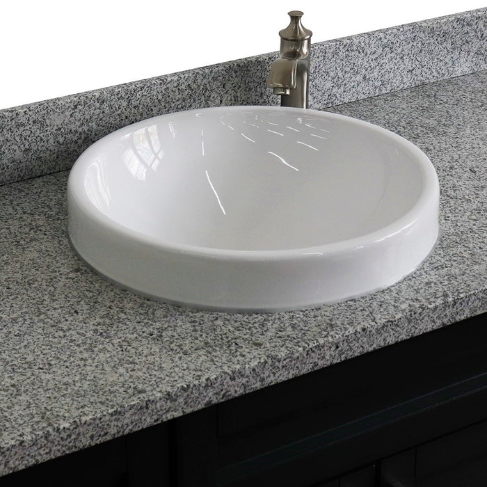 Bellaterra Home 49 in. Single Sink Vanity in Dark Gray Finish with Gray Granite and Round Sink