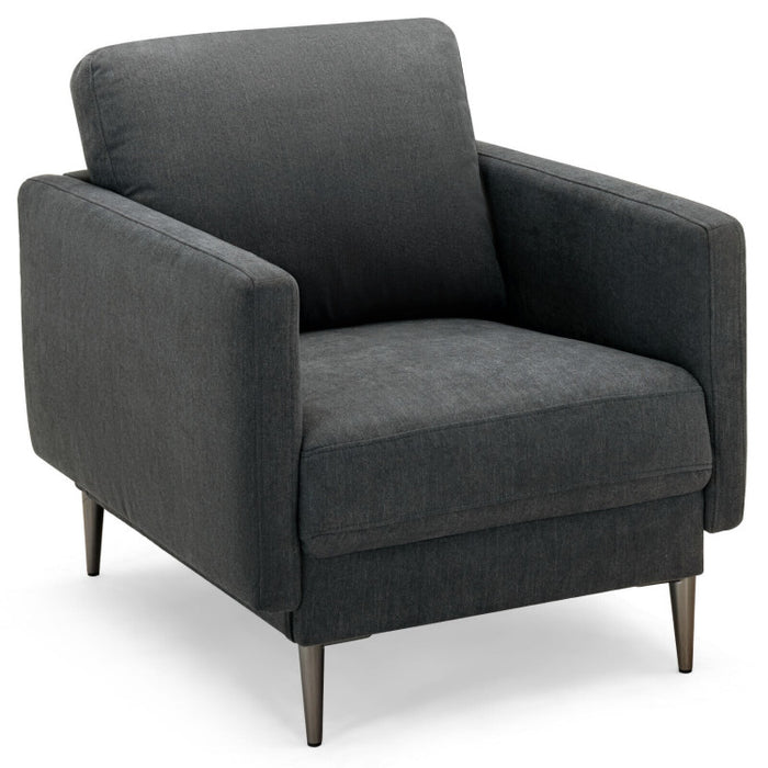 Costway Modern Upholstered Accent Chair with Removable Backrest Cushion