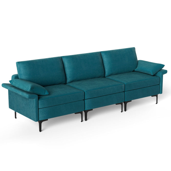 Costway Large 3-Seat Sofa Sectional with Metal Legs for 3-4 people