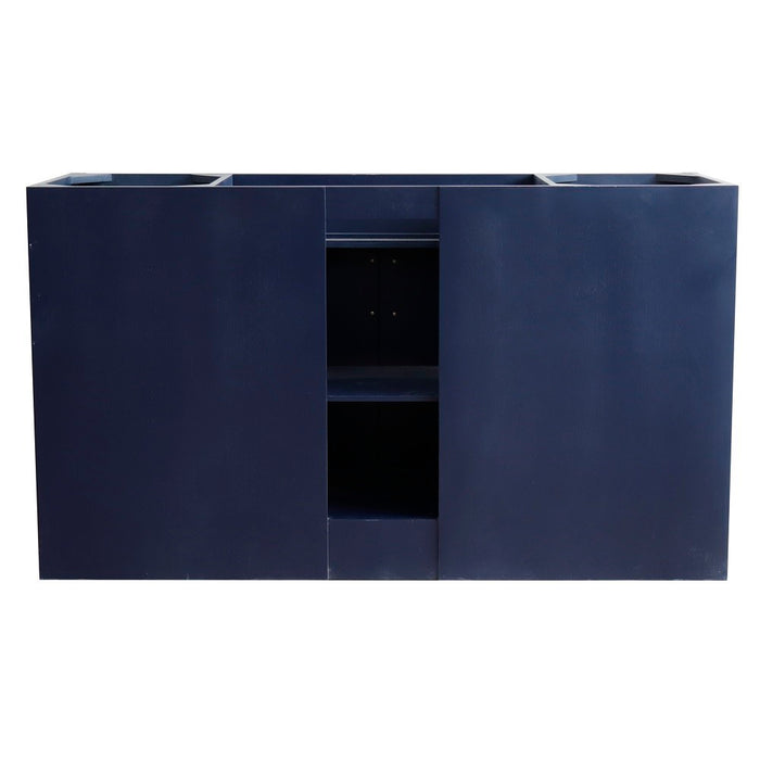 Bellaterra Home 61 in. Single Sink Vanity in Blue Finish and Black Galaxy Granite and Round Sink