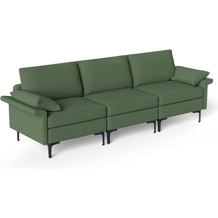 Costway Large 3-Seat Sofa Sectional with Metal Legs for 3-4 people