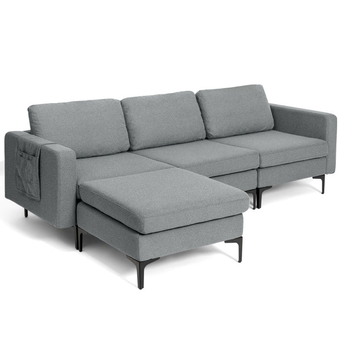 Costway Modular L-shaped Sectional Sofa with Reversible Chaise