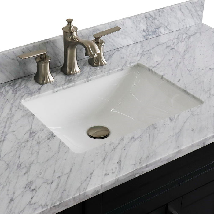 Bellaterra Home 49 in. Single Sink Vanity in Dark Gray Finish with White Carrara Marble and Rectangle Sink