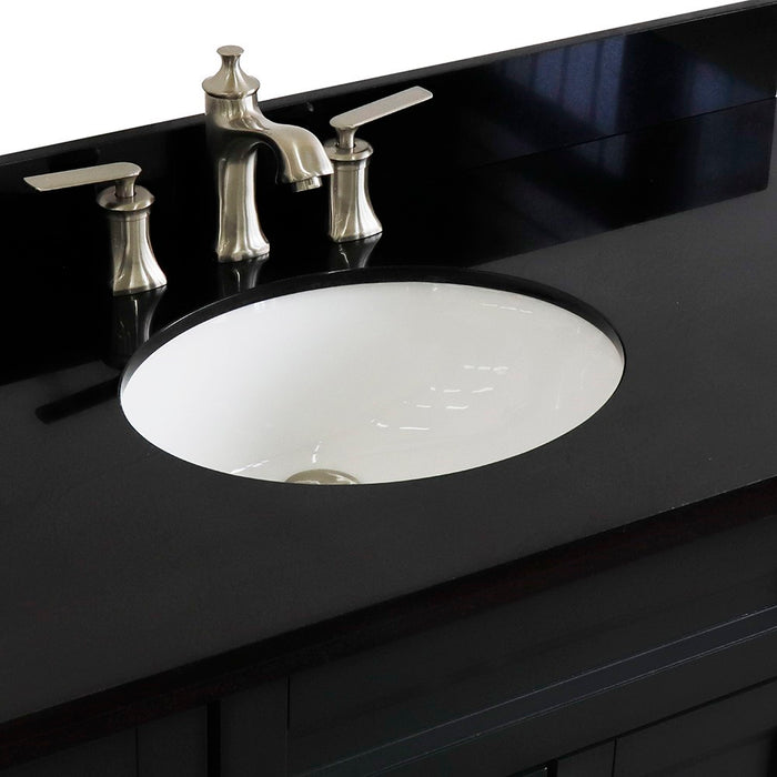 Bellaterra Home 49 in. Single Sink Vanity in Dark Gray Finish with Black Galaxy Granite and and Oval Sink