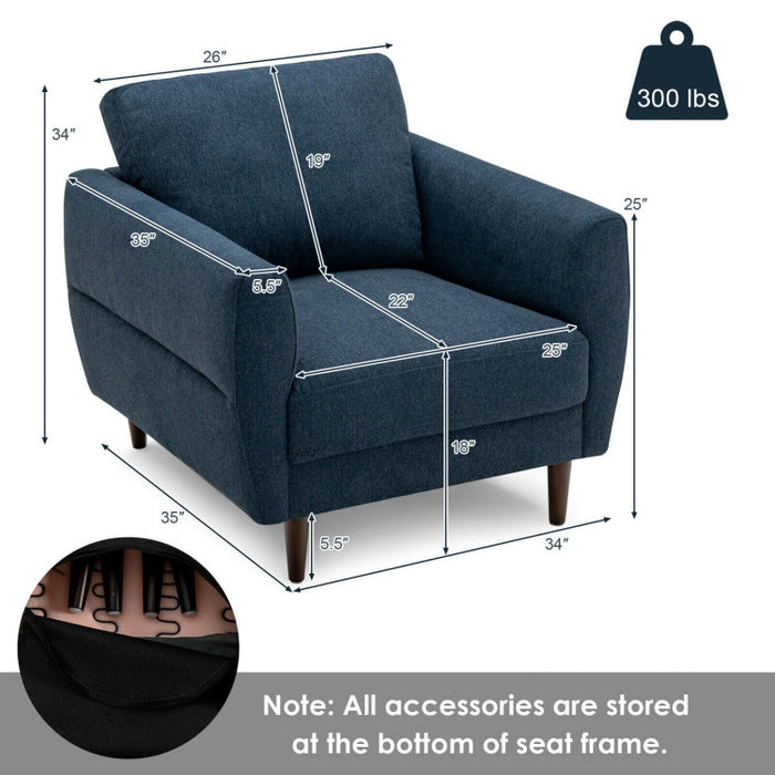 Costway Modern Upholstered Accent Chair Single Sofa Armchair