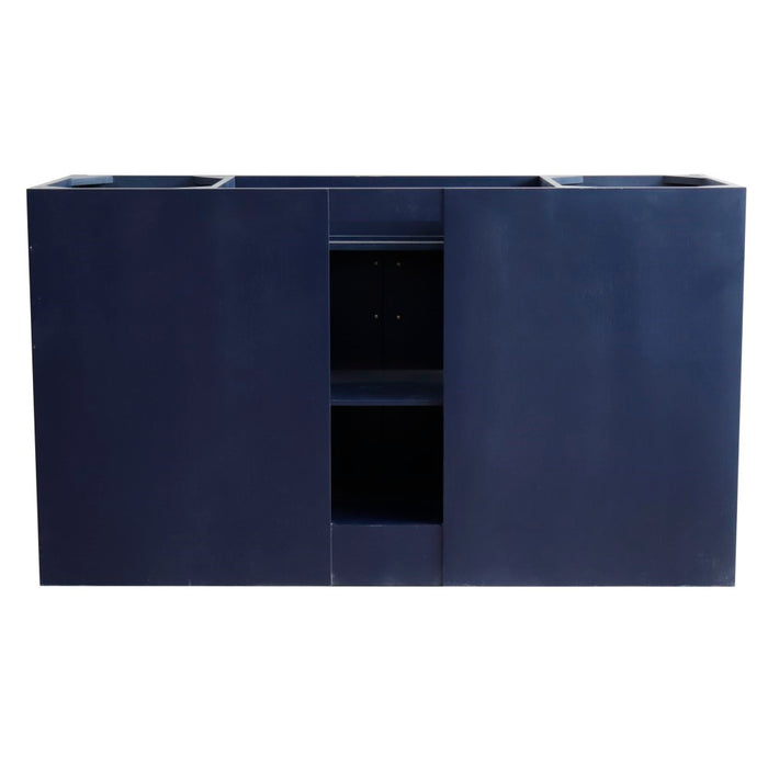 Bellaterra Home 61 in. Single Sink Vanity in Blue Finish and Black Galaxy Granite and Rectangle Sink