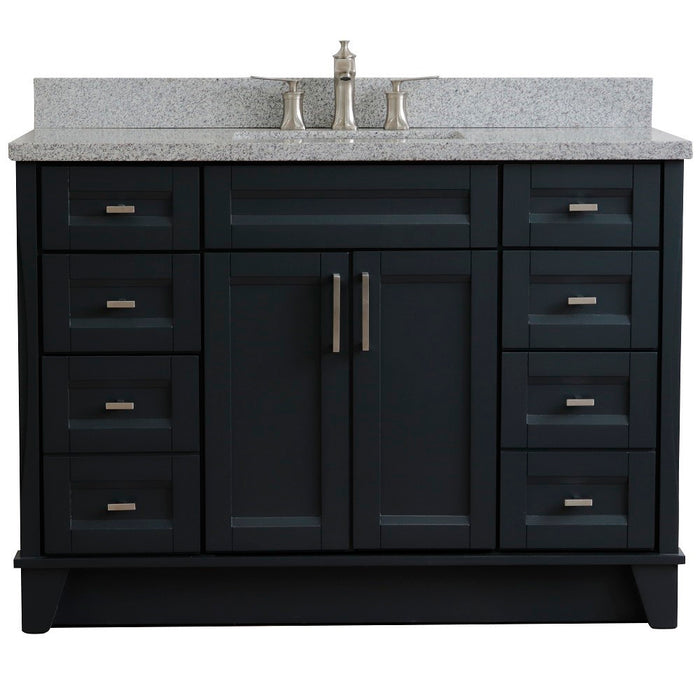 Bellaterra Home 49 in. Single Sink Vanity in Dark Gray Finish with Gray Granite and Rectangle Sink