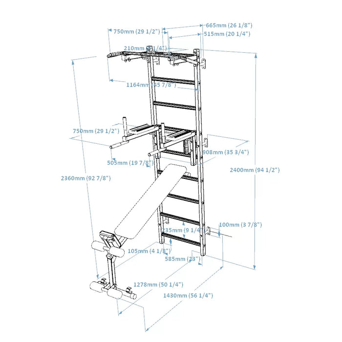 BenchK Gymnastic Ladder For Home Gym or Fitness Room