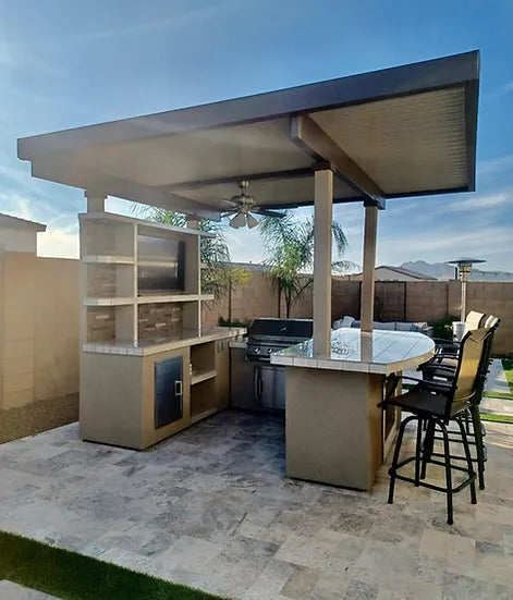 Kokomo St. Croix Outdoor Kitchen With Built In BBQ Grill and 12x12 Patio Cover
