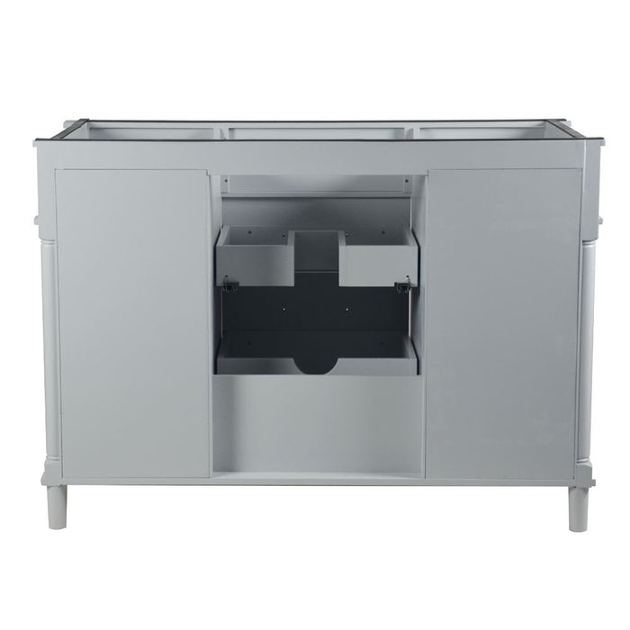 Bellaterra Home Napa 48 in. Single Vanity in Light Gray with White Carrara Marble Top with Black Hardware