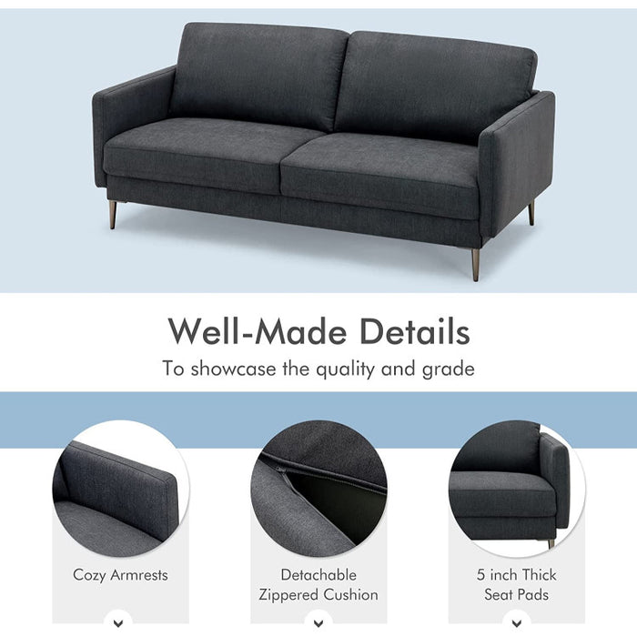 Costway Modern Loveseat with Comfy Backrest Cushions