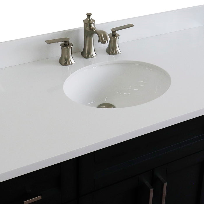 Bellaterra Home 49 in. Single Sink Vanity in Dark Gray Finish with White Quartz and and Oval Sink