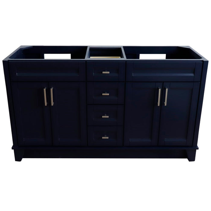 Bellaterra Home 60 in. Double Vanity in Blue Finish - Cabinet Only