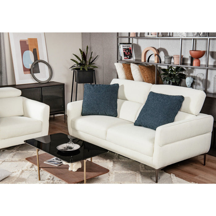 Costway 72.5 Inch Modern Fabric Loveseat Sofa Couch with Adjustable Headrest
