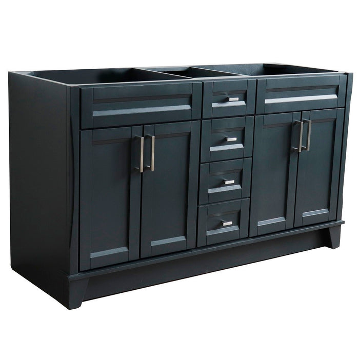 Bellaterra Home 60 in. Double Vanity in Dark Gray Finish - Cabinet Only