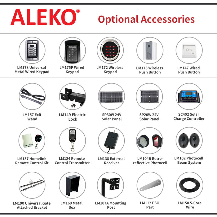 Aleko Dual Swing Gate Operator - AS1200 AC/DC - Back-up Kit ACC2 AS1200BACK-AP
