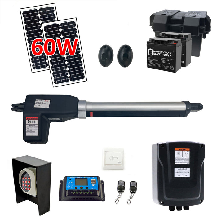 Aleko Single Swing Gate Operator - AS600 AC/DC - Solar Kit 60W AS600FULL-AP