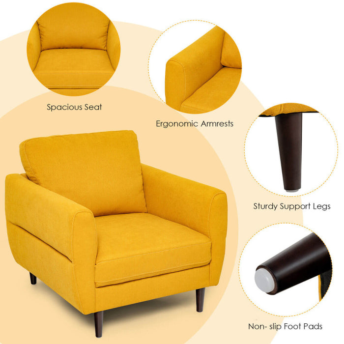 Costway Modern Upholstered Accent Chair Single Sofa Armchair