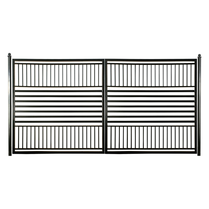 Aleko Steel Dual Swing Driveway Gate - Barcelona Style - 16 x 6 Feet DG16BARCD-AP