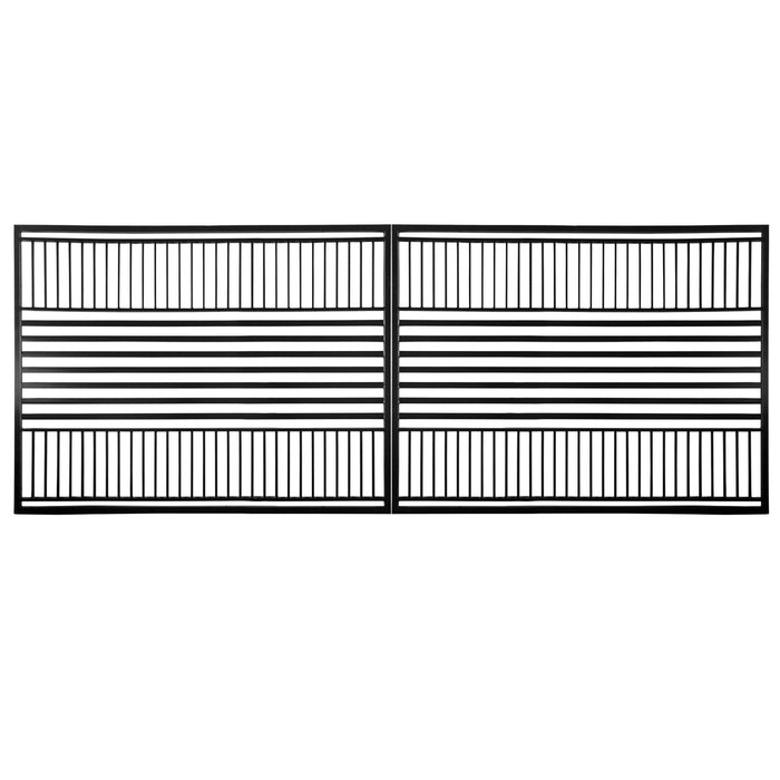 Aleko Steel Dual Swing Driveway Gate - Barcelona Style - 18 x 6 Feet - DG18BARCD-AP