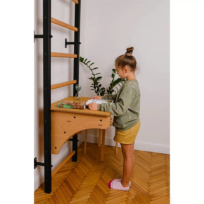 BenchK Swedish Ladder for Kids with Gymnastic Accessories and a Desk