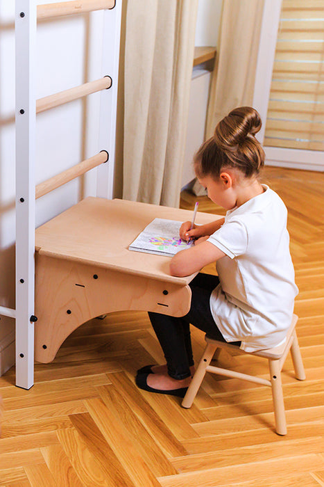 BenchK Swedish Ladder for Kids with Gymnastic Accessories and a Desk