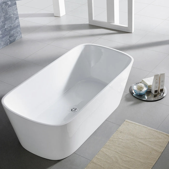 Eviva Aria Freestanding 67 in. Acrylic Bathtub in White