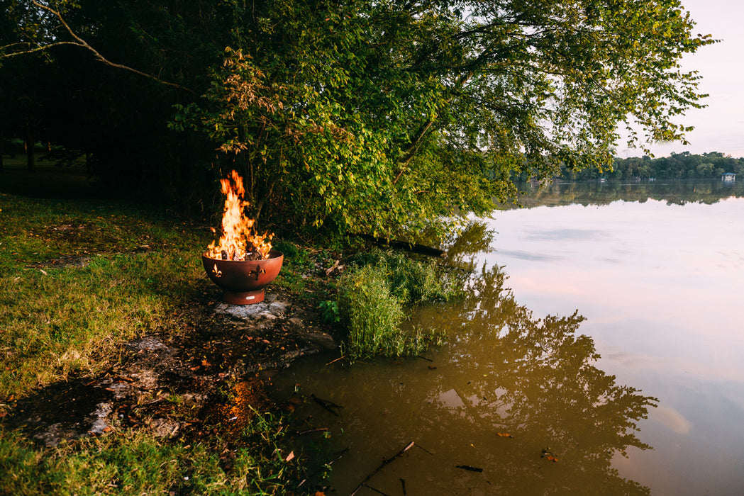 Fire Pit Art Fleur de Lis