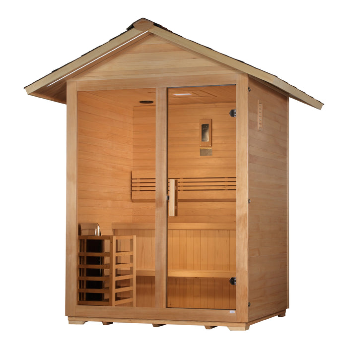 Golden Designs "Arlberg" 3 Person Traditional Outdoor Sauna - Canadian Hemlock GDI‐8103‐01