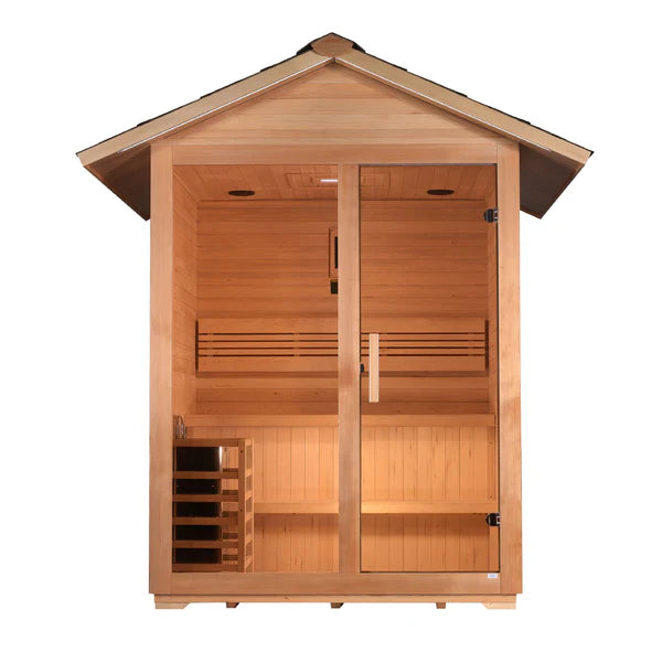 Golden Designs "Arlberg" 3 Person Traditional Outdoor Sauna - Canadian Hemlock GDI‐8103‐01