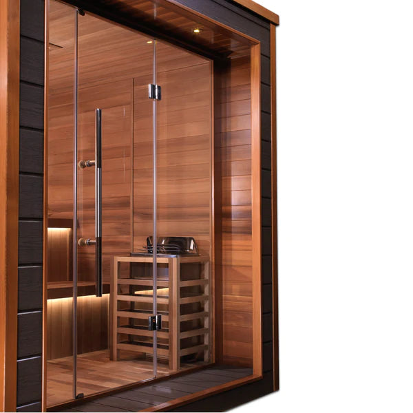 Golden Designs Bergen 6 Person GDI-8206-01 Outdoor-Indoor Traditional Steam Sauna - Canadian Red Cedar Interior