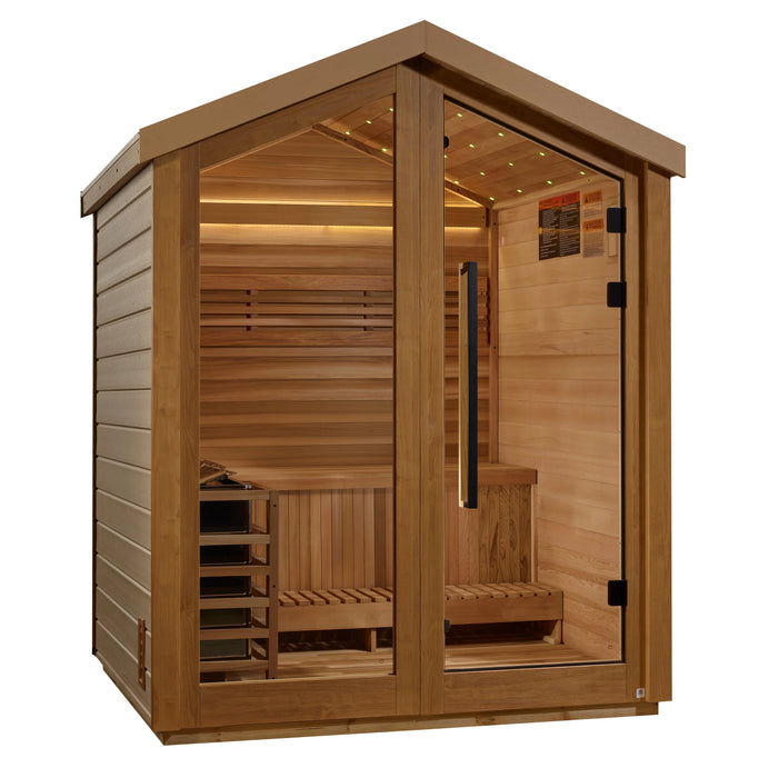 Golden Designs Savonlinna 3 Person Outdoor Traditional Sauna - Canadian Red Cedar Interior GDI‐8503‐01