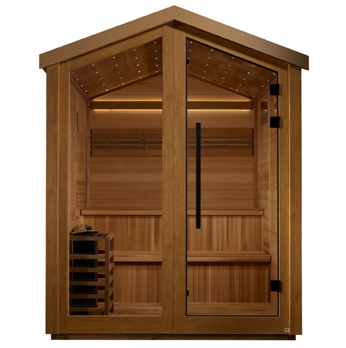 Golden Designs Kaarina 6 Person Outdoor Traditional Sauna - Canadian Red Cedar Interior GDI-8506-01