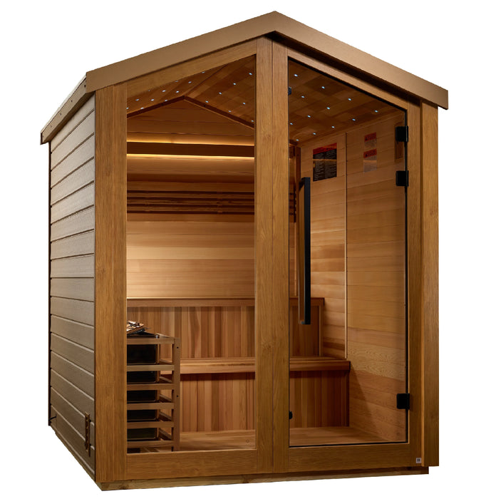 Golden Designs Kaarina 6 Person Outdoor Traditional Sauna - Canadian Red Cedar Interior GDI-8506-01