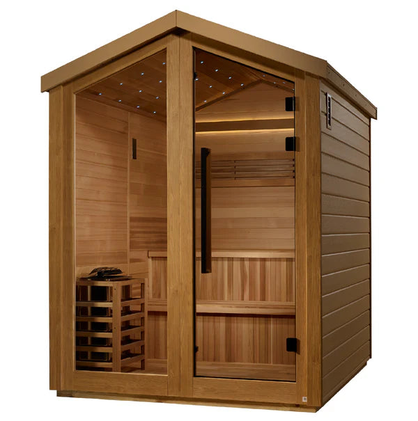 Golden Designs Kaarina 6 Person Outdoor Traditional Sauna - Canadian Red Cedar Interior GDI-8506-01