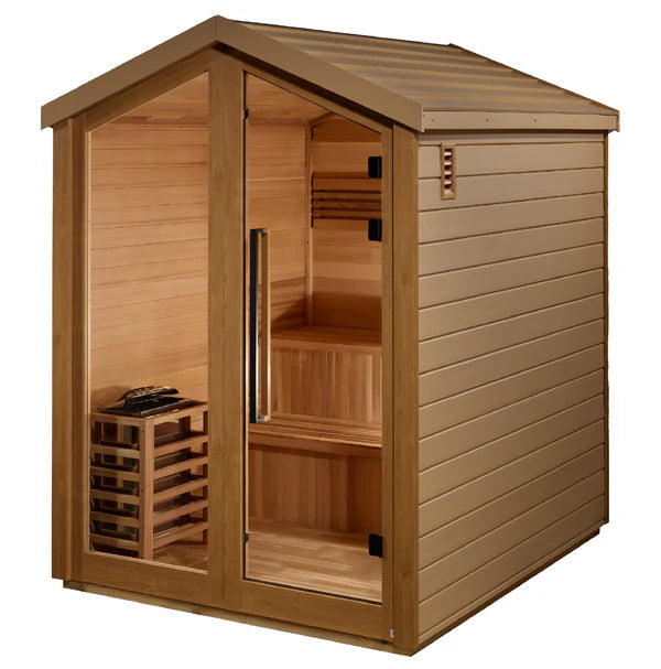 Golden Designs Kaarina 6 Person Outdoor Traditional Sauna - Canadian Red Cedar Interior GDI-8506-01