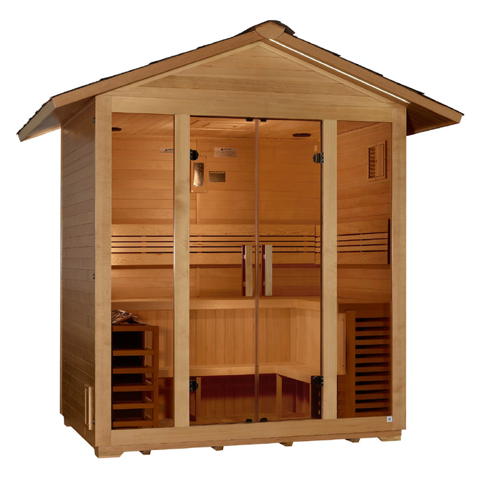 Golden Designs "Vorarlberg" 5 Person Traditional Outdoor Sauna - Canadian Hemlock GDI‐8105‐01