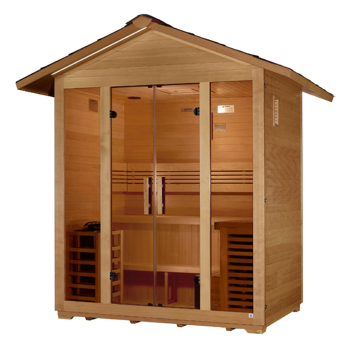 Golden Designs "Vorarlberg" 5 Person Traditional Outdoor Sauna - Canadian Hemlock GDI‐8105‐01