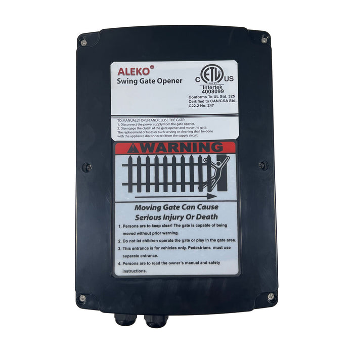 Aleko ETL Certified Dual Swing Gate Operator - GG900U AC/DC - Basic Kit GG900UNOR-AP