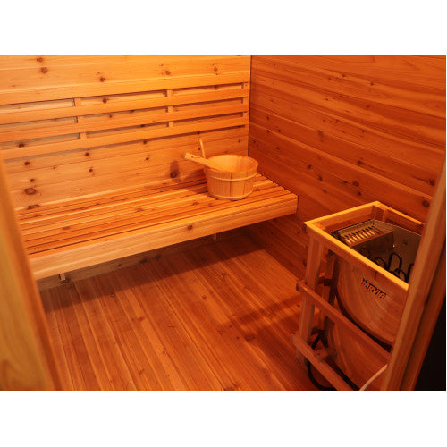 Sunray Denali 4-Person Contemporary Outdoor Sauna with Harvia Heater 400D5