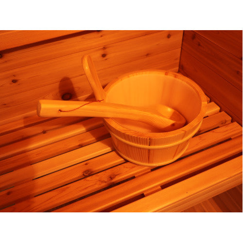Sunray Denali 4-Person Contemporary Outdoor Sauna with Harvia Heater 400D5