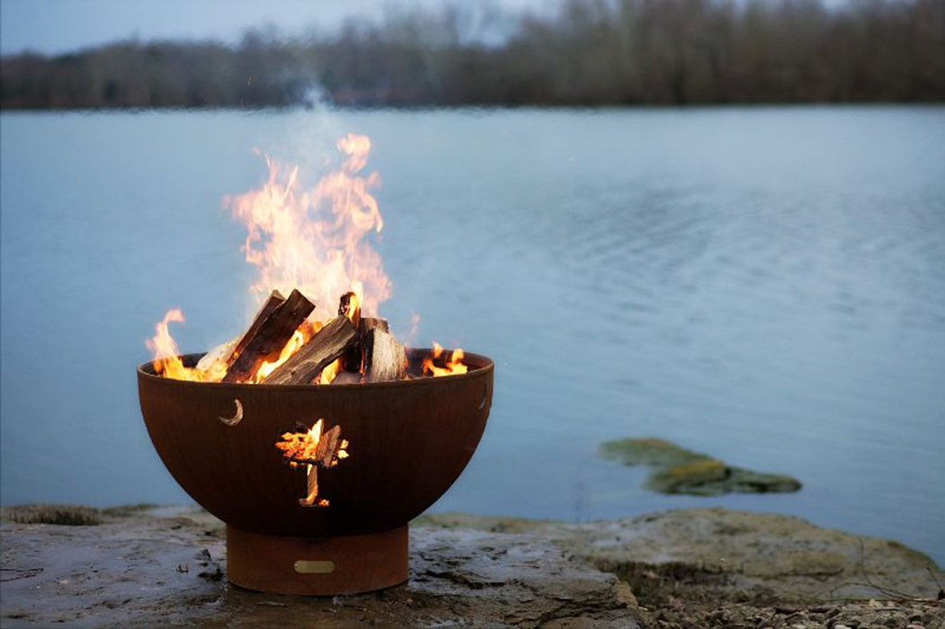 Fire Pit Art Tropical Moon