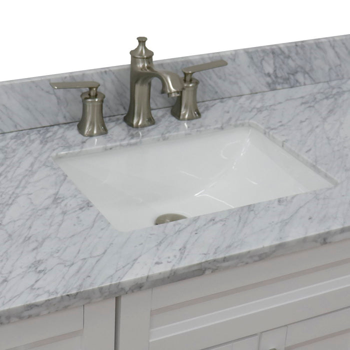 Bellaterra Home 49 in. Single Sink Vanity in White Finish with White Carrara Marble and Rectangle Sink