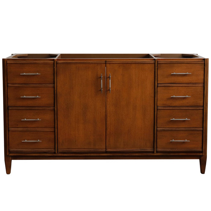 Bellaterra Home 60 in. Single Sink Vanity in Walnut Finish - Cabinet Only