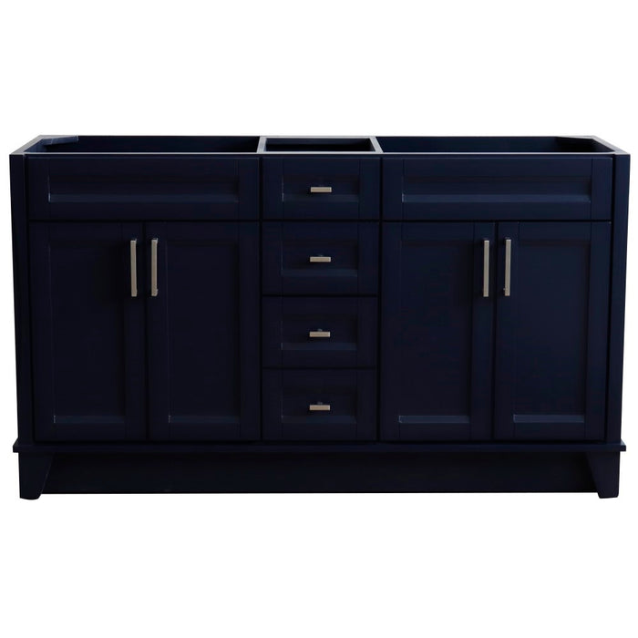 Bellaterra Home 60 in. Double Vanity in Blue Finish - Cabinet Only