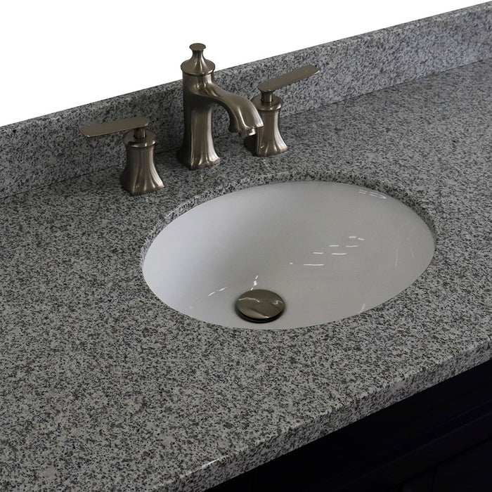 Bellaterra Home 49 in. Single Sink Vanity in Blue Finish with Gray Granite and and Oval Sink