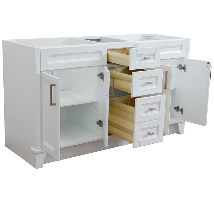 Bellaterra Home  60 in. Double Vanity in White Finish- Cabinet Only