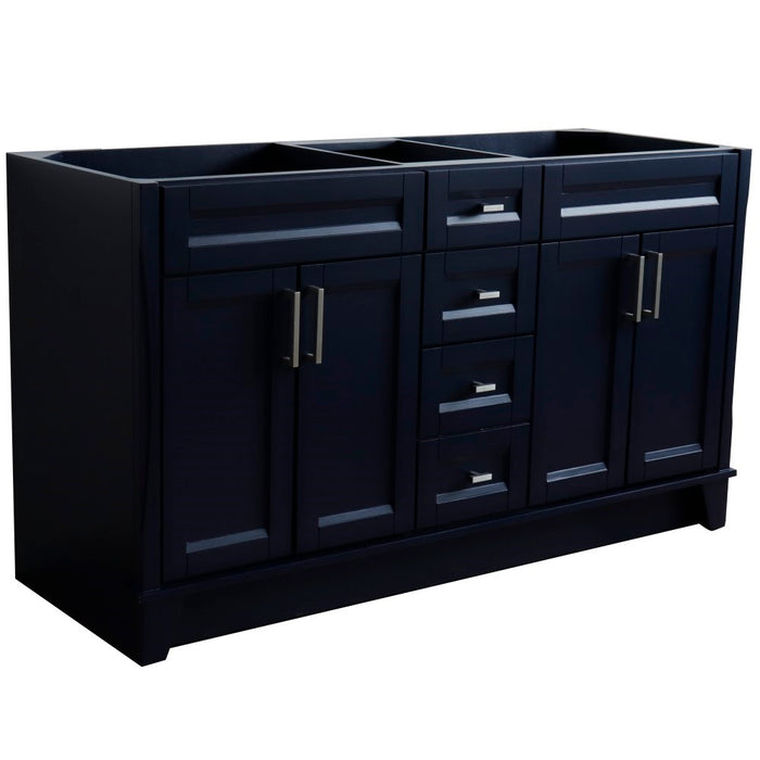 Bellaterra Home 60 in. Double Vanity in Blue Finish - Cabinet Only