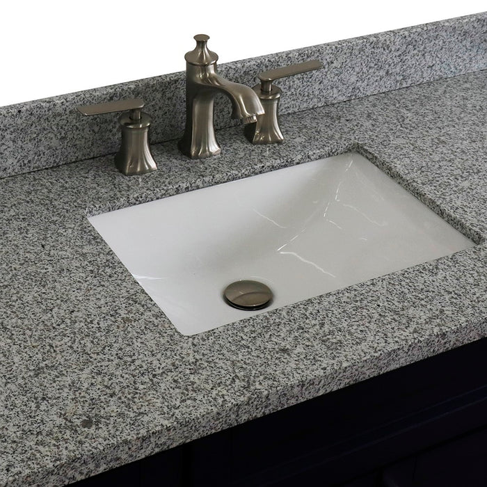 Bellaterra Home 49 in. Single Sink Vanity in Blue Finish with Gray Granite and Rectangle Sink