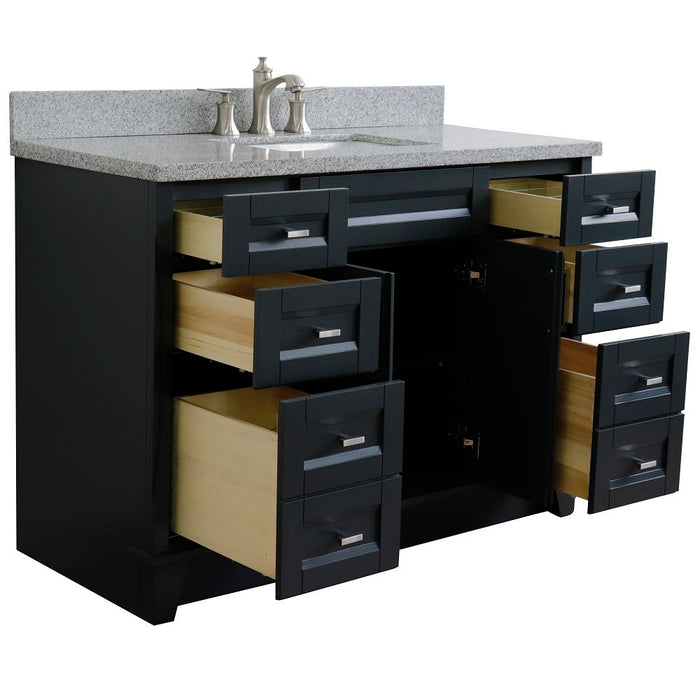 Bellaterra Home 49 in. Single Sink Vanity in Dark Gray Finish with Gray Granite and Rectangle Sink